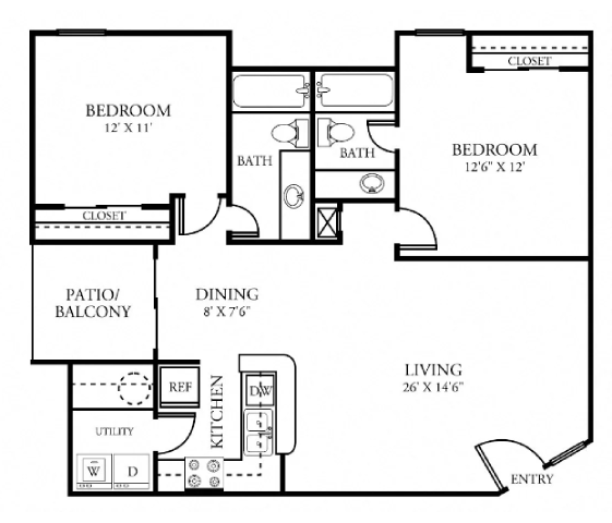 Floor plan layout diagram for 2B Renovation 2